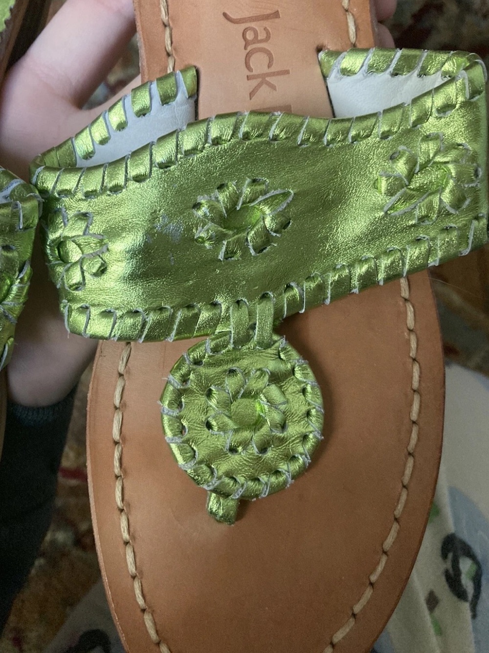 Jack Rogers Metallic Green size 5 - Picture 3 of 4